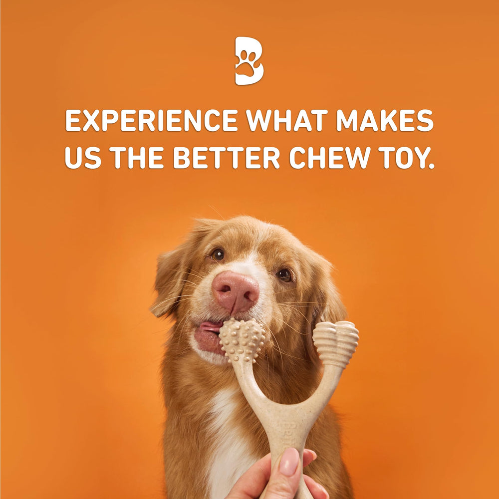 BetterBone Diseño Ergonómico Tridente: agarre cómodo y protuberancias para limpieza dental.