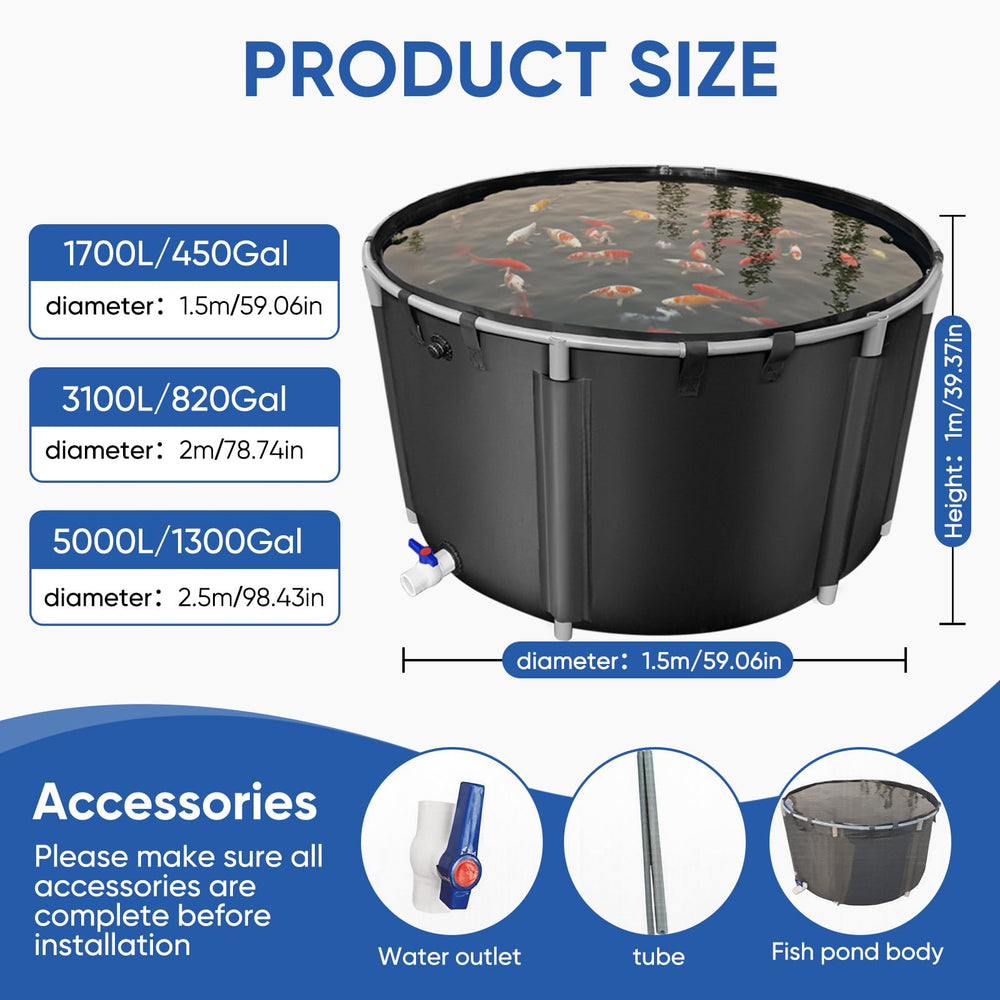 BEXRUO piscina exterior para peces con toma de agua