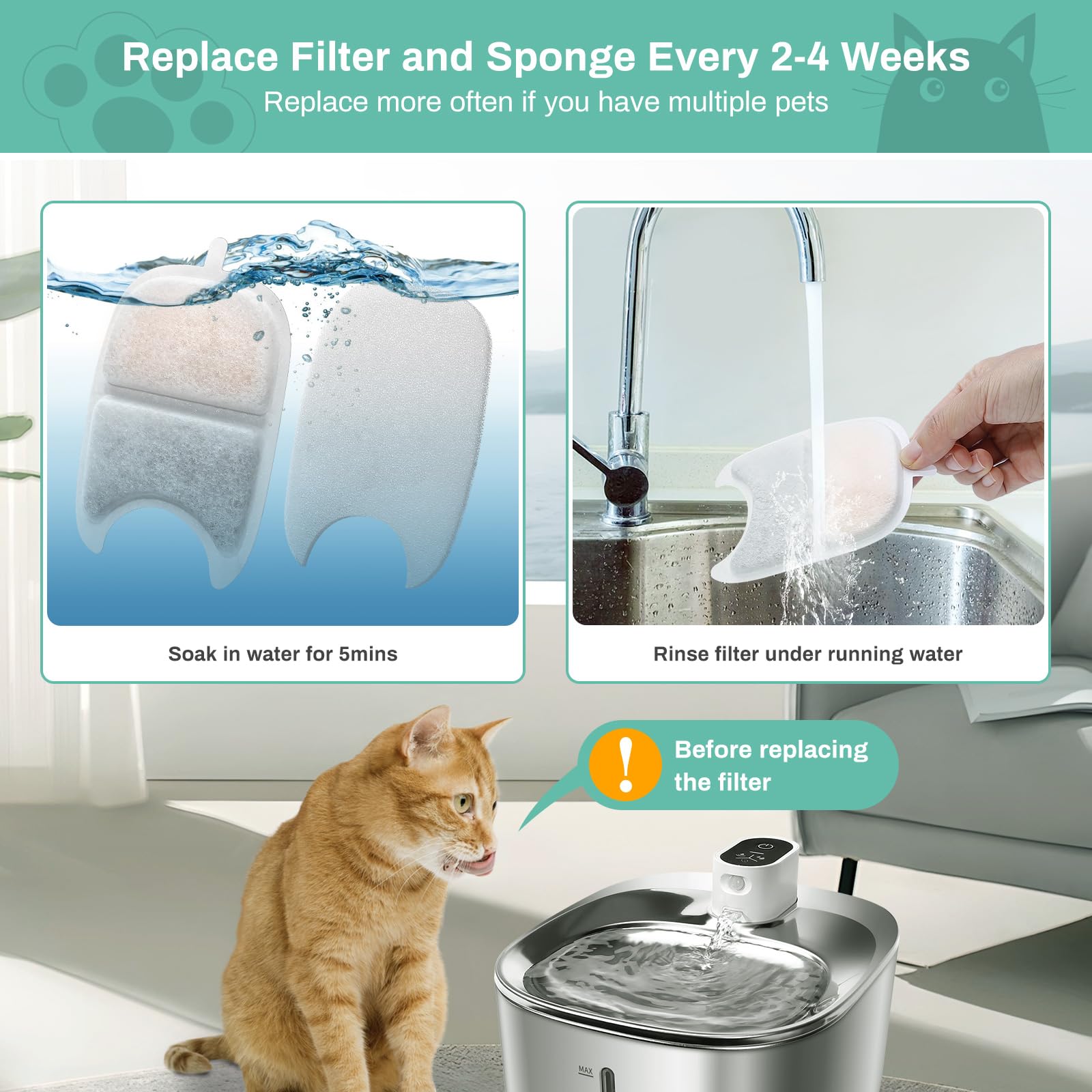 Capacidad de 4 litros para una fuente estable de agua.