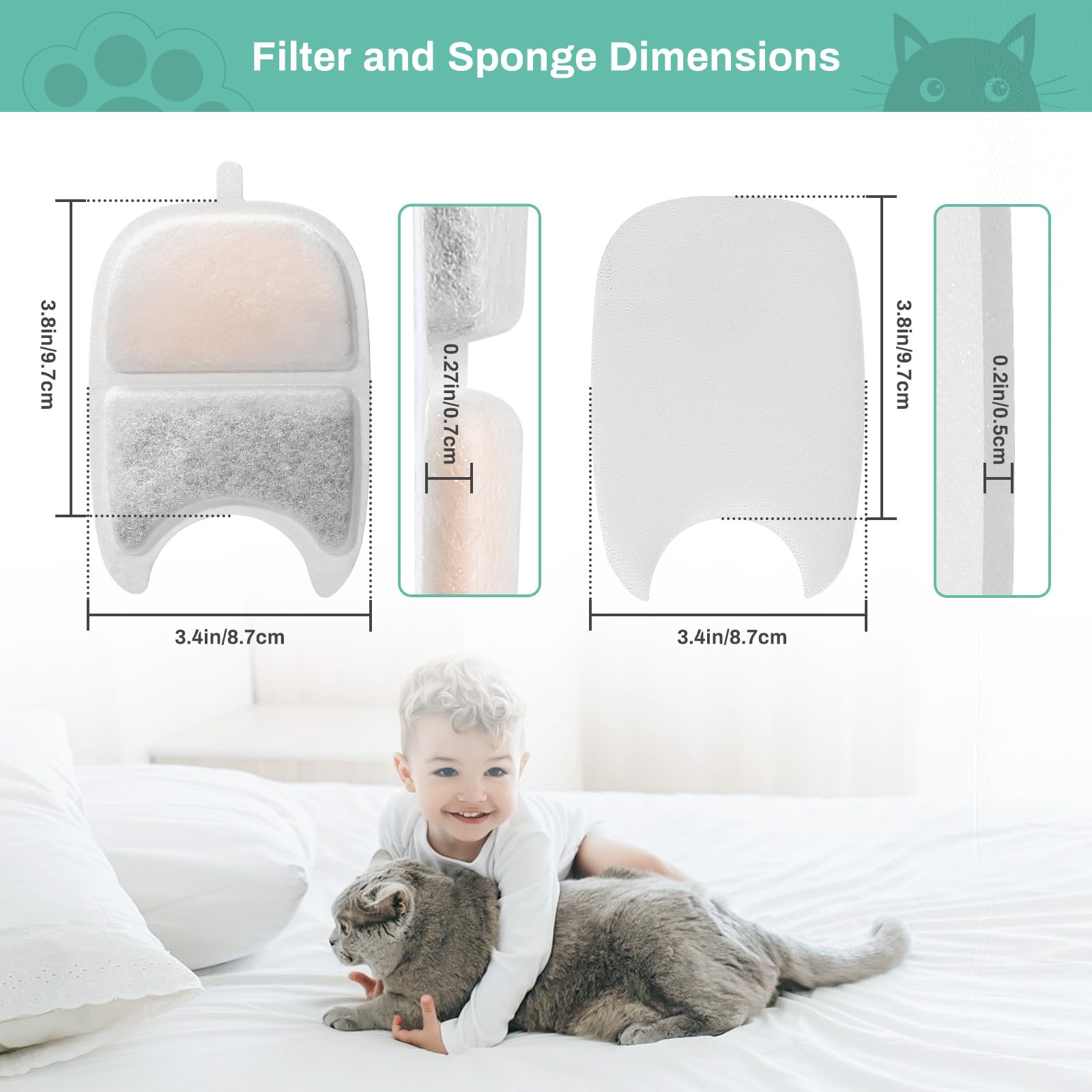 Conjunto de 7 piezas para la fuente Wilreless de gatos.