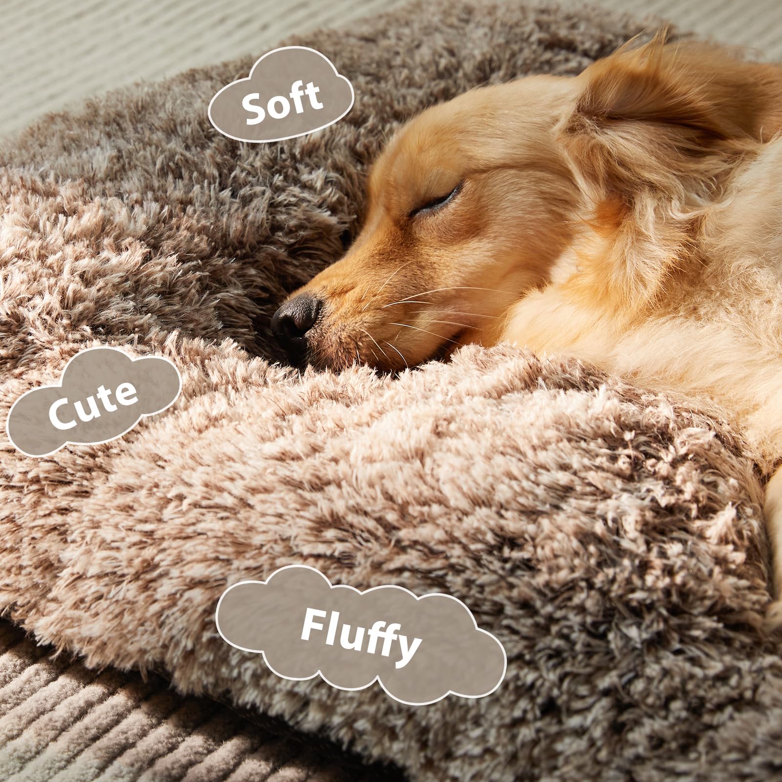 Cama BFPETHOME grande con acolchado peluche para mayor comodidad y apoyo