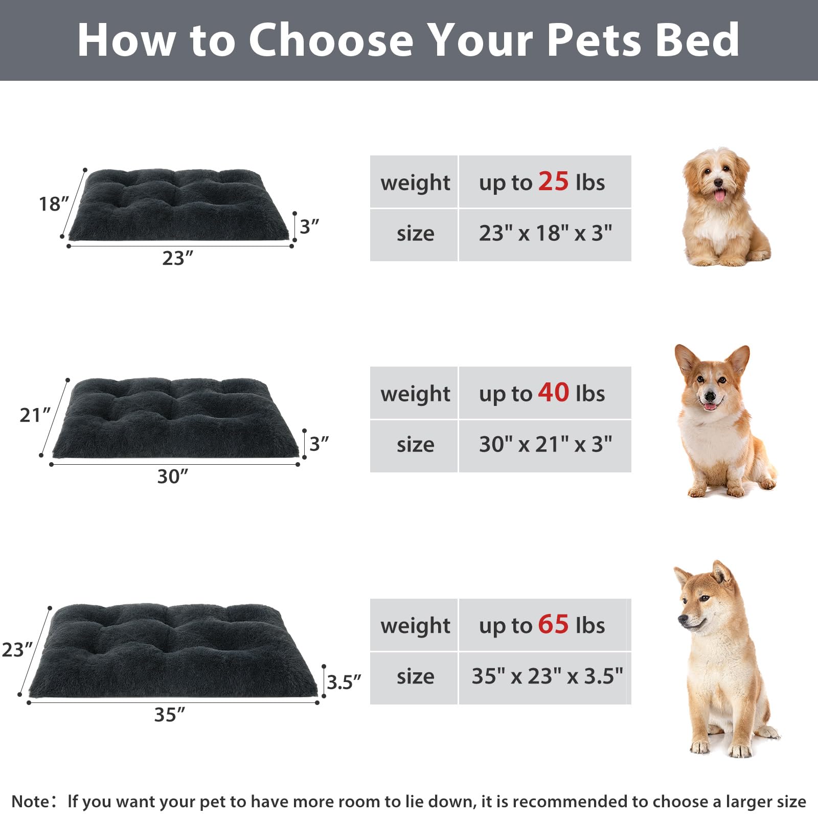 Cama BFPETHOME tamaño grande para perros de hasta 60 lb.