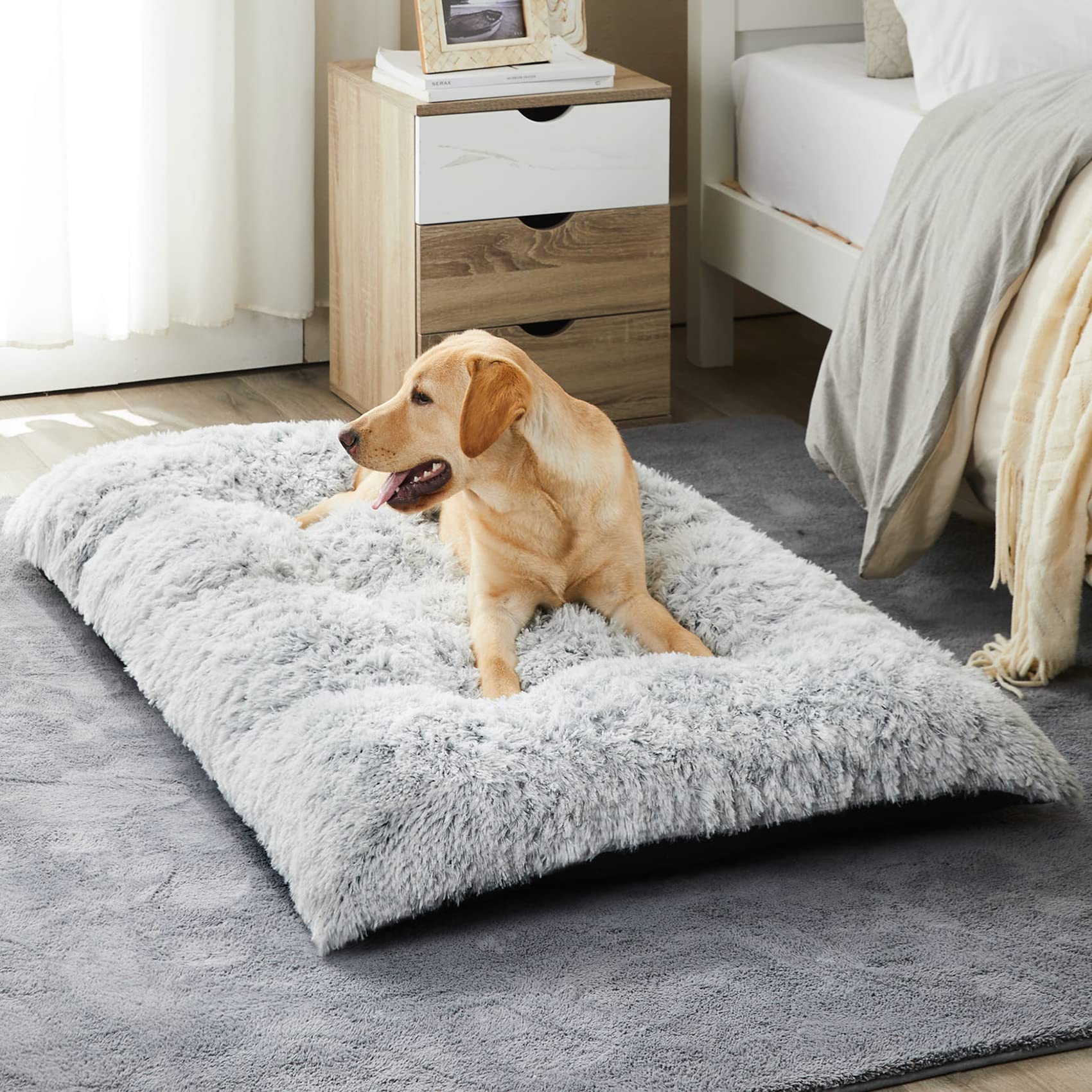 Cama BFPETHOME para perros grandes con superficie de felpa suave para descansar cómodo.
