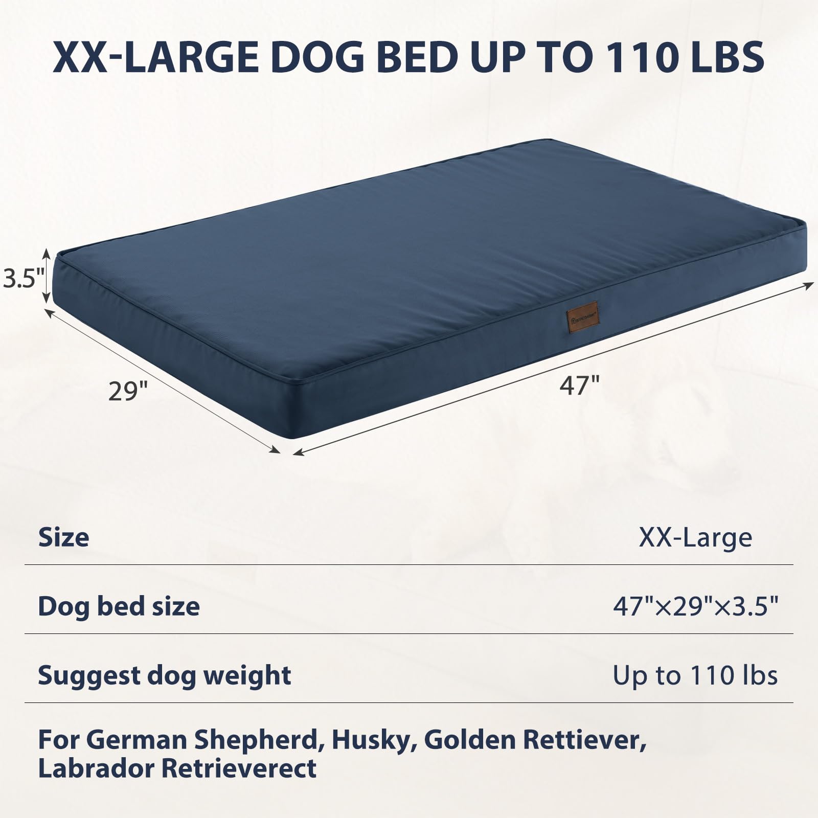 Cama extragrande BFPETHOME para perros hasta 110 libras