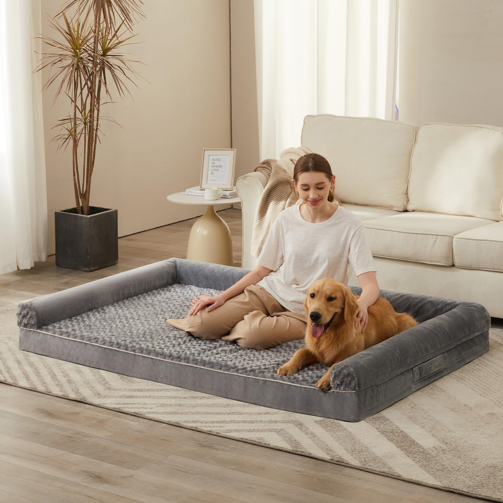 Cama ortopédica BFPETHOME con espuma tipo huevo para soporte de músculos y articulaciones