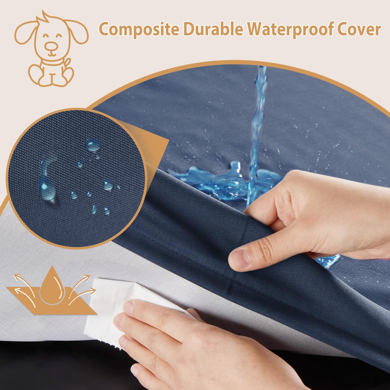 Funda impermeable removible de BFPETHOME, fácil limpieza