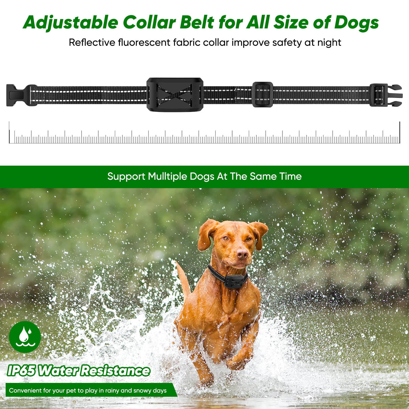 BHCEY collar impermeable IP65 para perros, apto para lluvia.