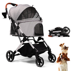 Carrito para mascotas Bicystar con sistema plegable para viajar con comodidad.