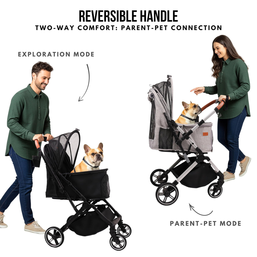 Interior espacioso Bicystar para dos perros pequeños o un perro mediano.