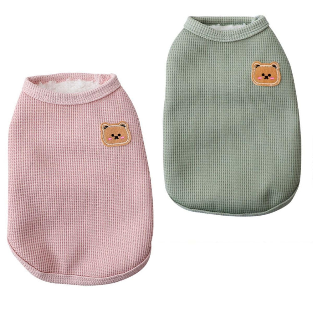 Camiseta de felpa cálida BIECWIAY para perro, tacto suave y cómodo para paseos.