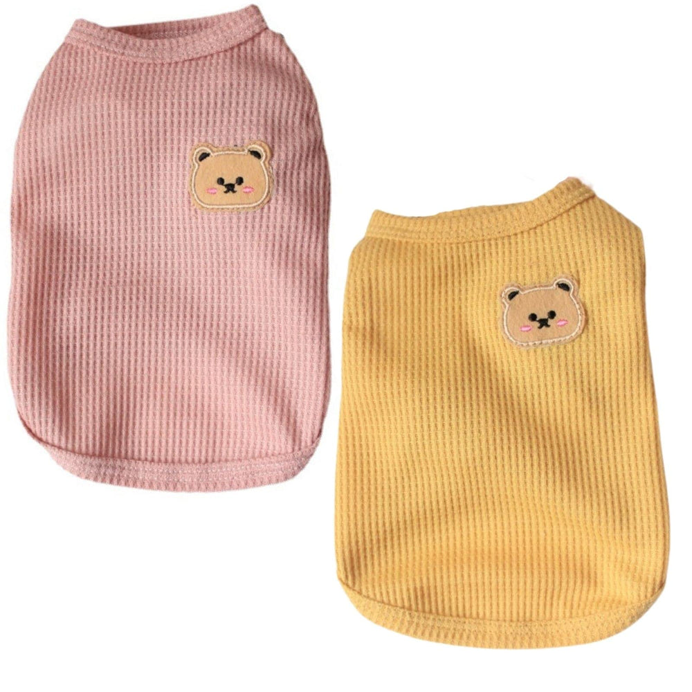 Camiseta BIECWIAY para perros y gatos, vista frontal, ligera y transpirable para verano.