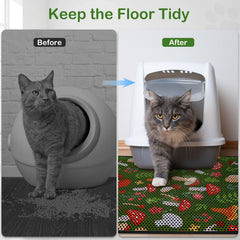 Bienbee alfombrilla para gato con trampa de arena, mantiene el área limpia.