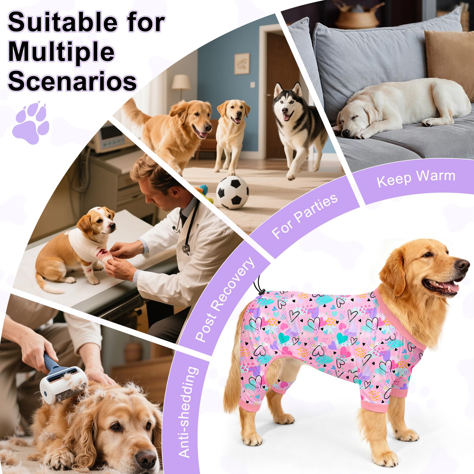 Bienbee pijama para perro lavable a máquina, fácil limpieza