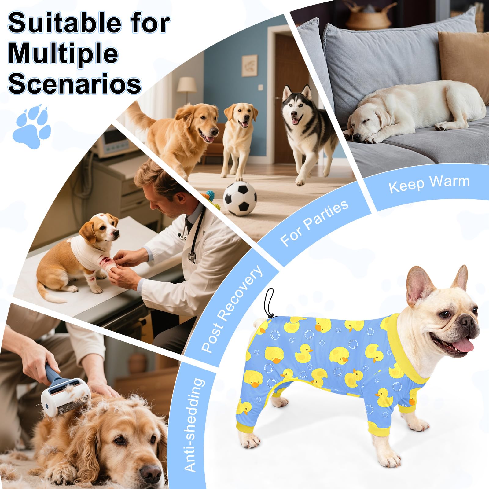 Bienbee pijamas para perros, ajuste con cordón, perfecto para adaptar a distintas tallas.