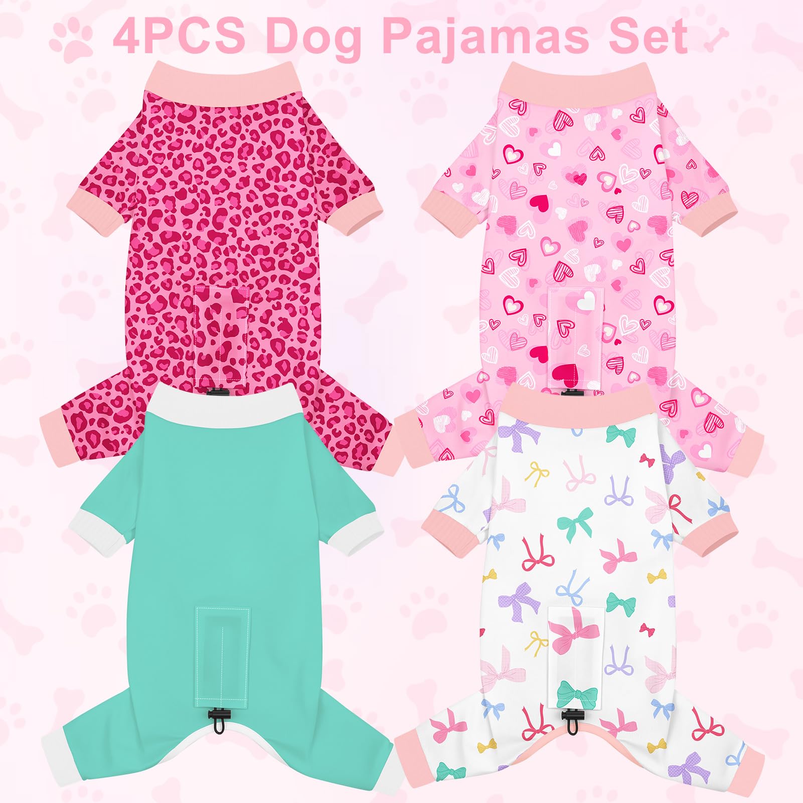 Bienbee pijamas para perro con corazones, diseño adorable para fotos