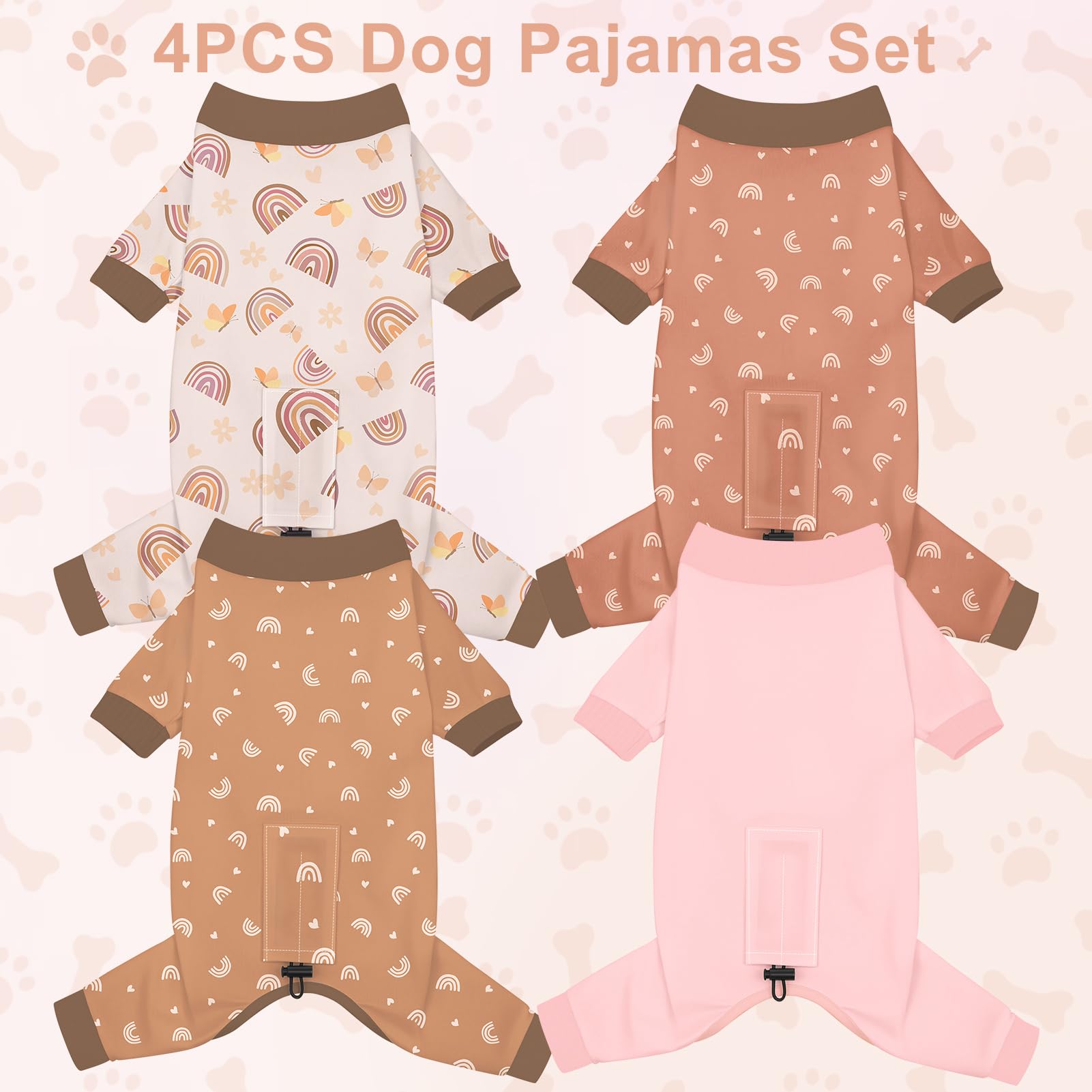 Bienbee pijamas para perro con dinosaurio, diseño divertido