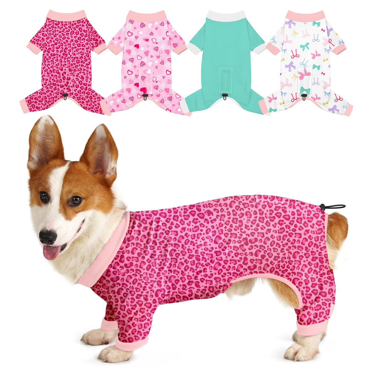 Bienbee pijamas para perros con estampado leopardo, cómodo para dormir y jugar