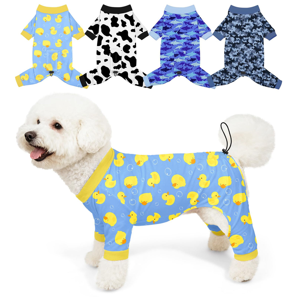 Bienbee pijamas para perros conjunto de 4 diseños coloridos para juego y fotos