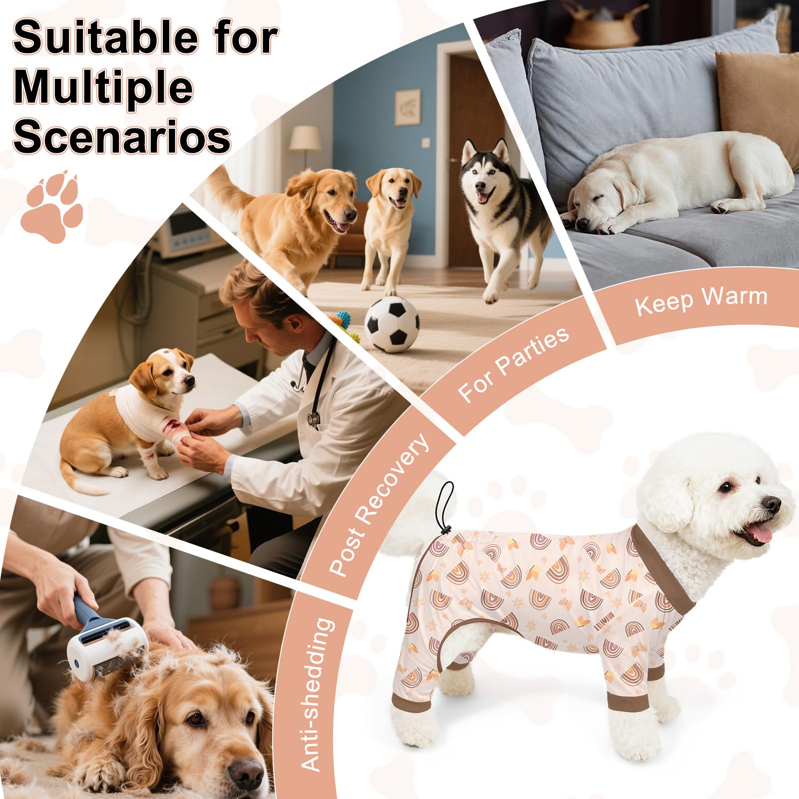 Bienbee pijamas para perros, tejido transpirable y lavable a máquina.