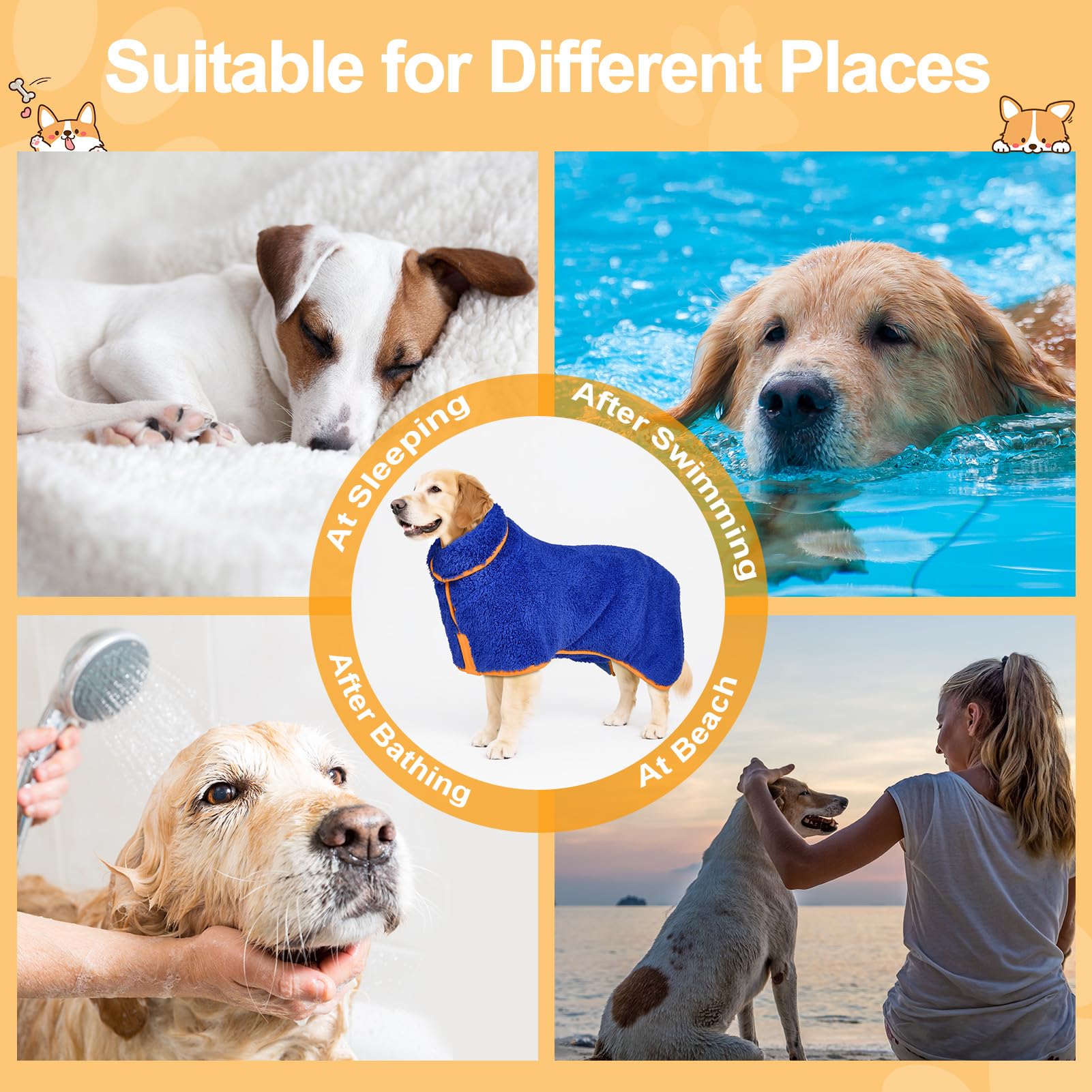 Uso post baño Bienbee para perros, mantiene al animal cómodo.