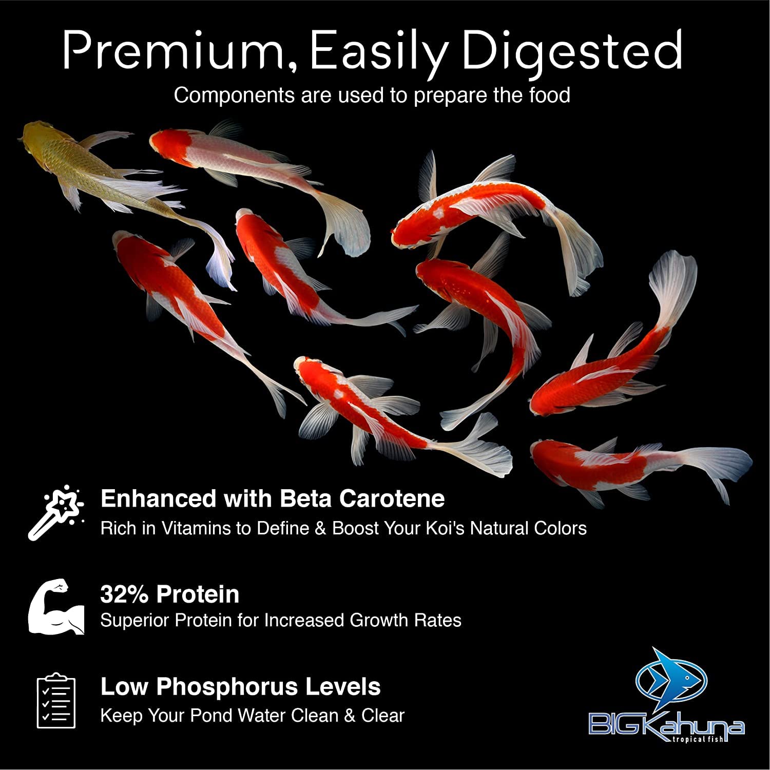 BIG KAHUNA alimento completo para koi y peces dorados en estanque