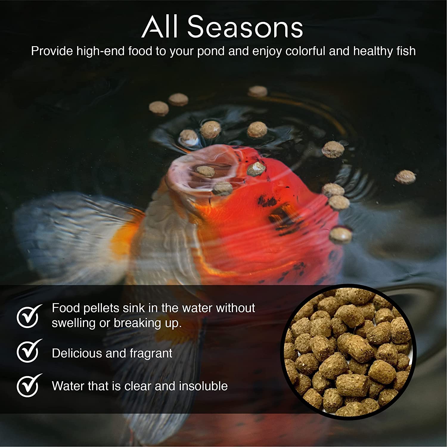 BIG KAHUNA pellets flotantes para estanque mejoran coloración y vitalidad