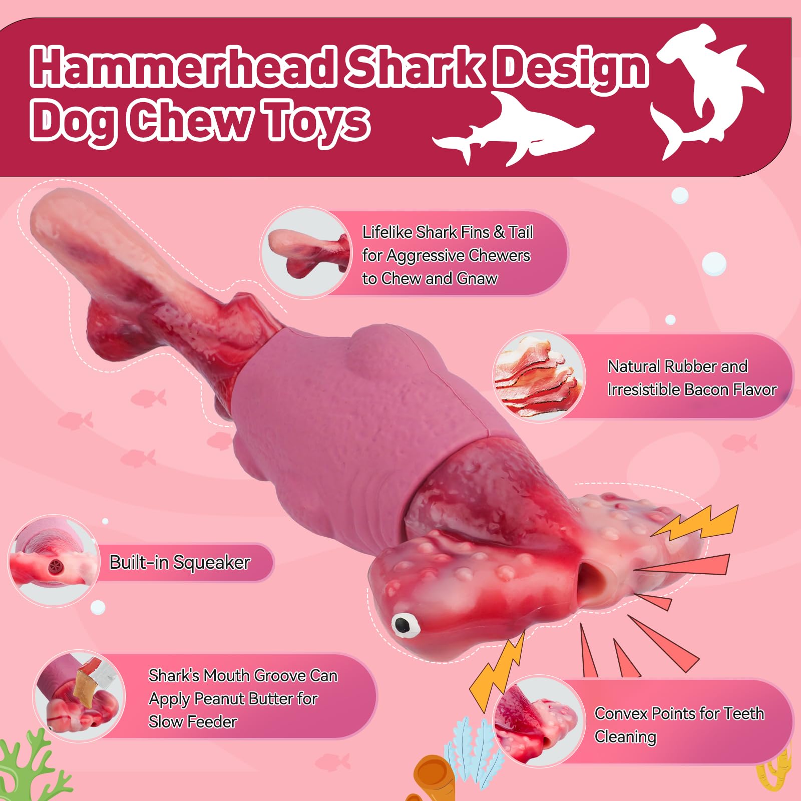 BIKIISEN Diseño Hammerhead como compañero de juego para perros grandes.