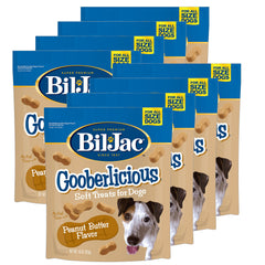 Bil-Jac Gooberlicious, snack de mantequilla de cacahuate para perros, ideal como recompensa durante el entrenamiento.