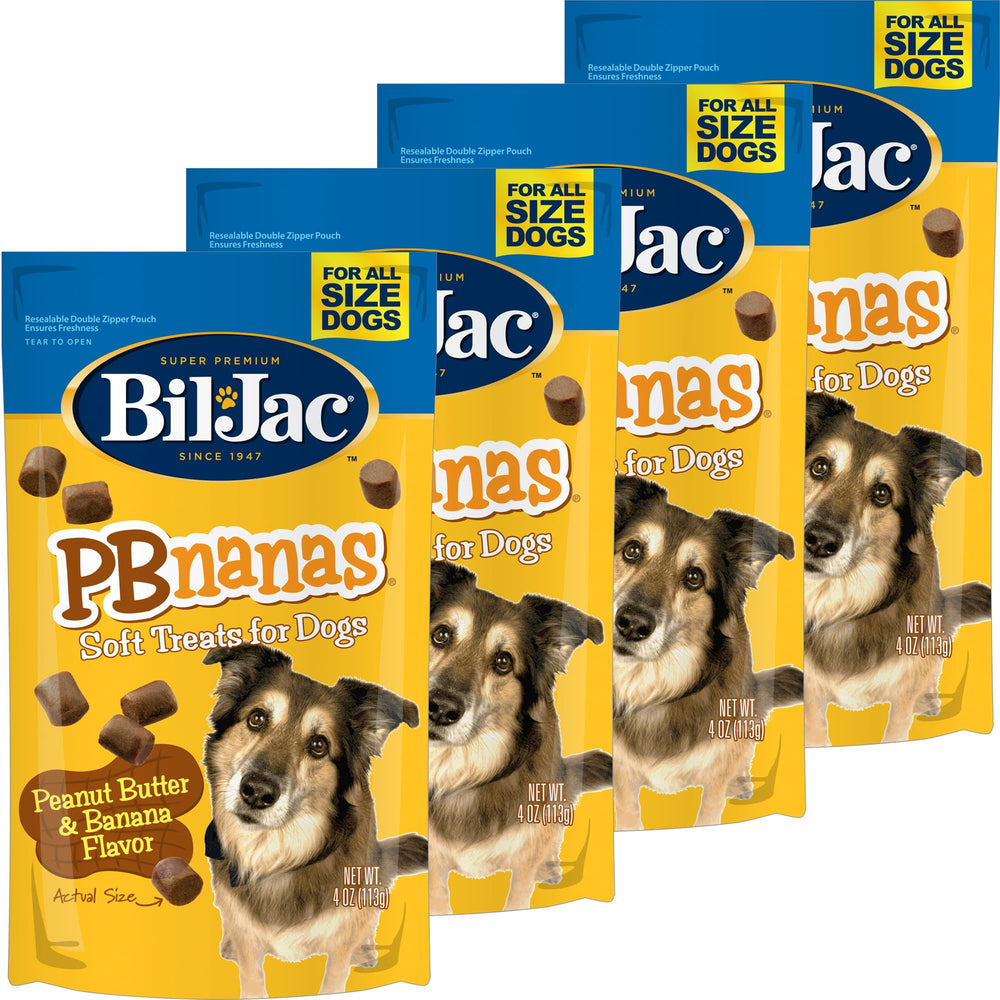 Bil-Jac PB-Nanas, paquete frontal de 4 onzas, snack para entrenamiento