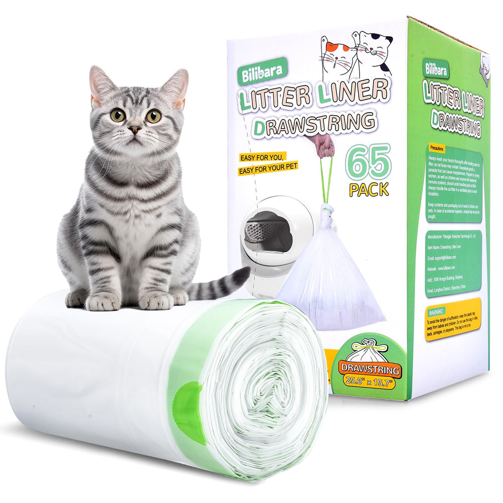 Bilibara bolsas para arena de gato con cierre de cordón, evita derrames.