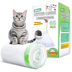 Bilibara bolsas para arena de gato con cierre de cordón, evita derrames.
