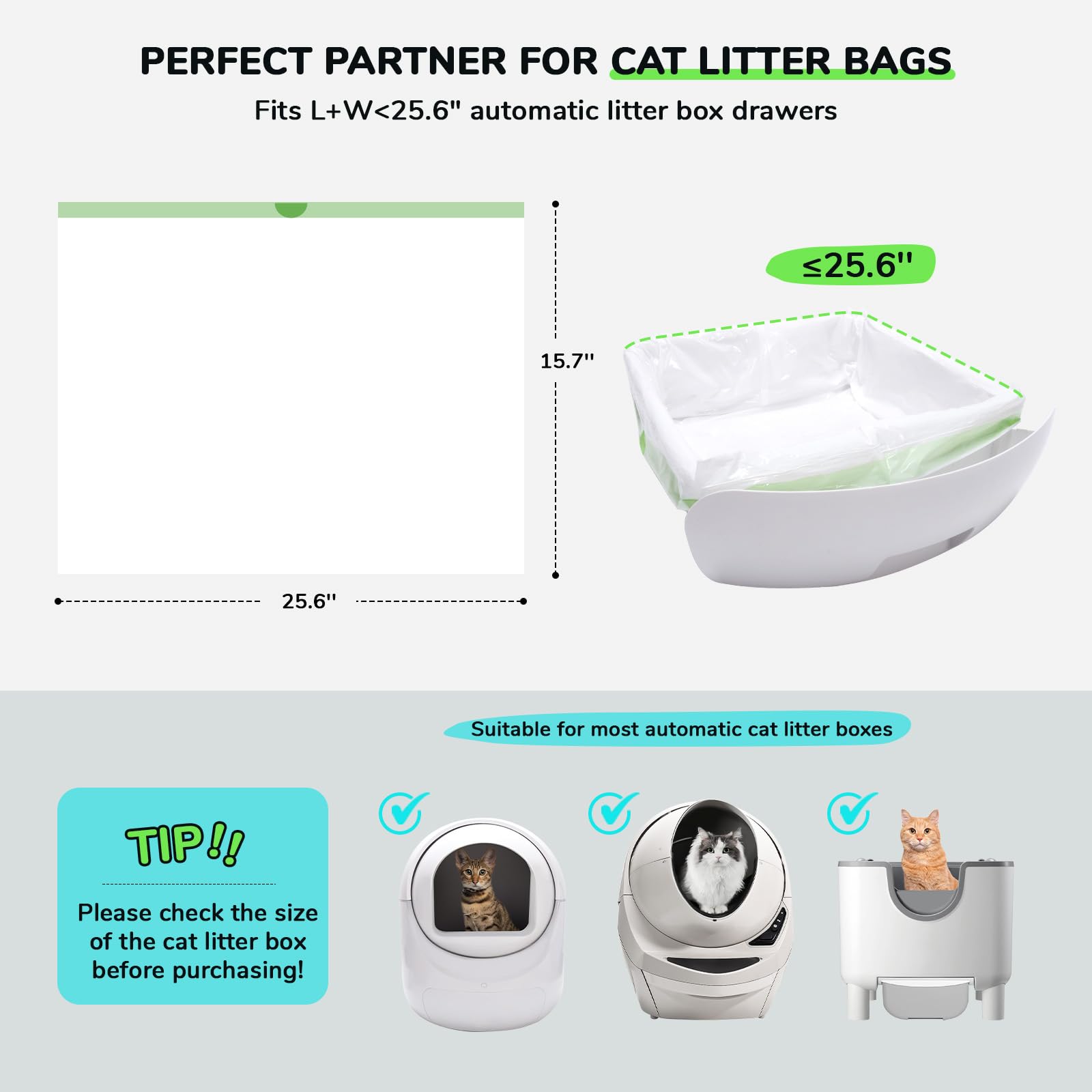 Bilibara bolsas resistentes para arena de gato, resistente a desgarros.