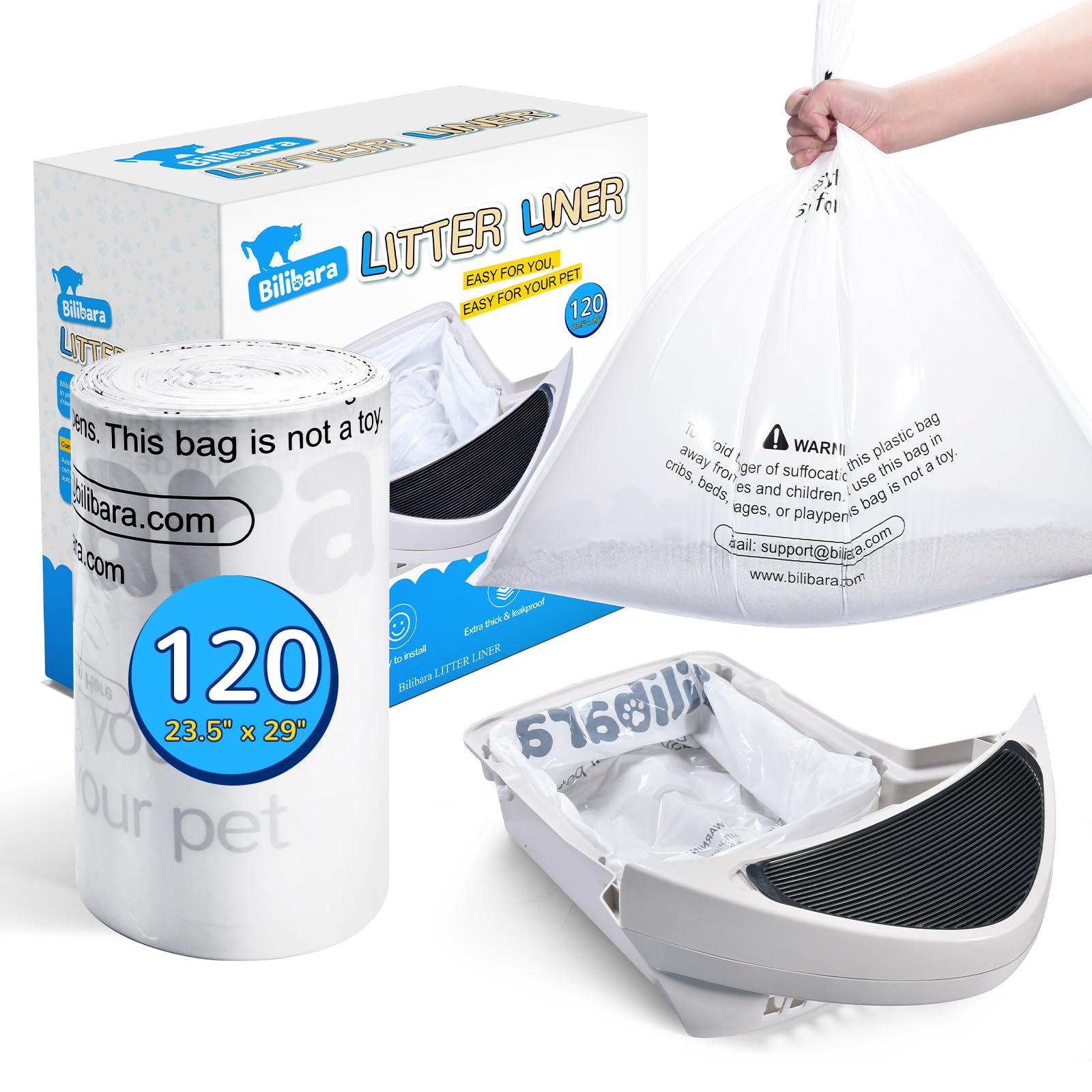 Bilibara bolsas para caja de arena resistentes, evitan roturas con cargas pesadas.