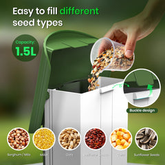Bilibara comedero, visor transparente, vigila el nivel de alimento sin abrirlo.