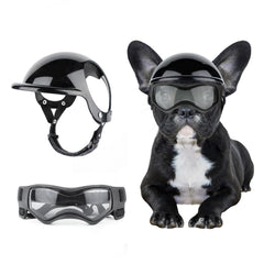 BillionChains casco-gafas para perros pequeños: protección ocular y craneal para paseos al aire libre