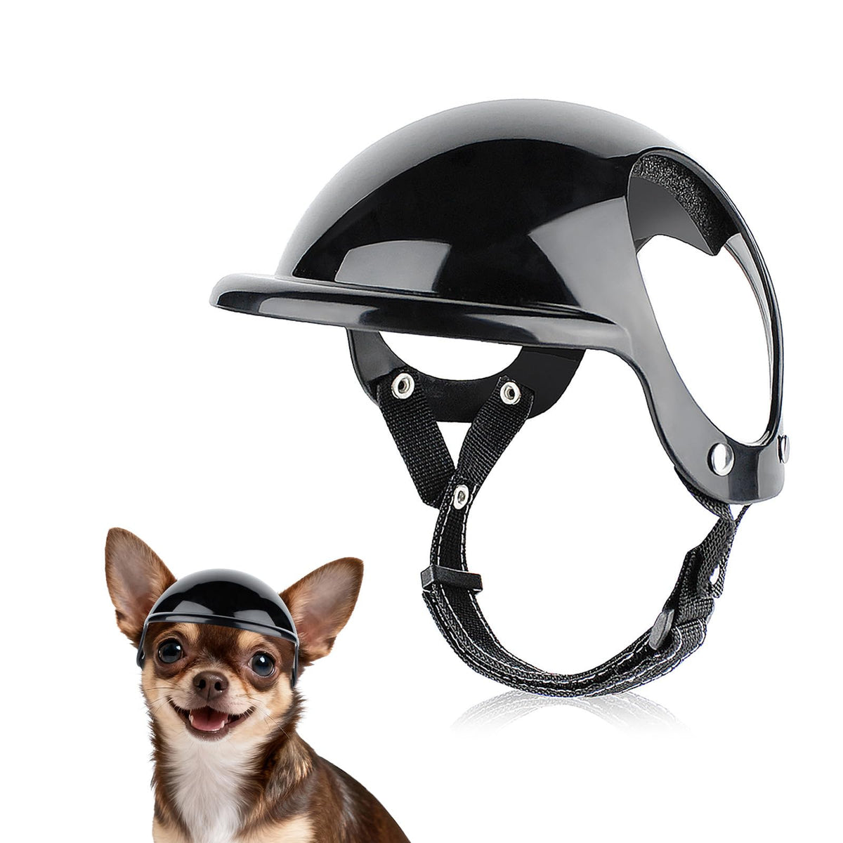 Casco Billionchains para perro extra pequeño con orejas, protección durante paseos.