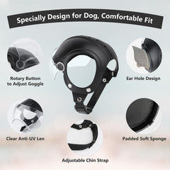 Casco para perros Billionchains con orificios para las orejas para comodidad.