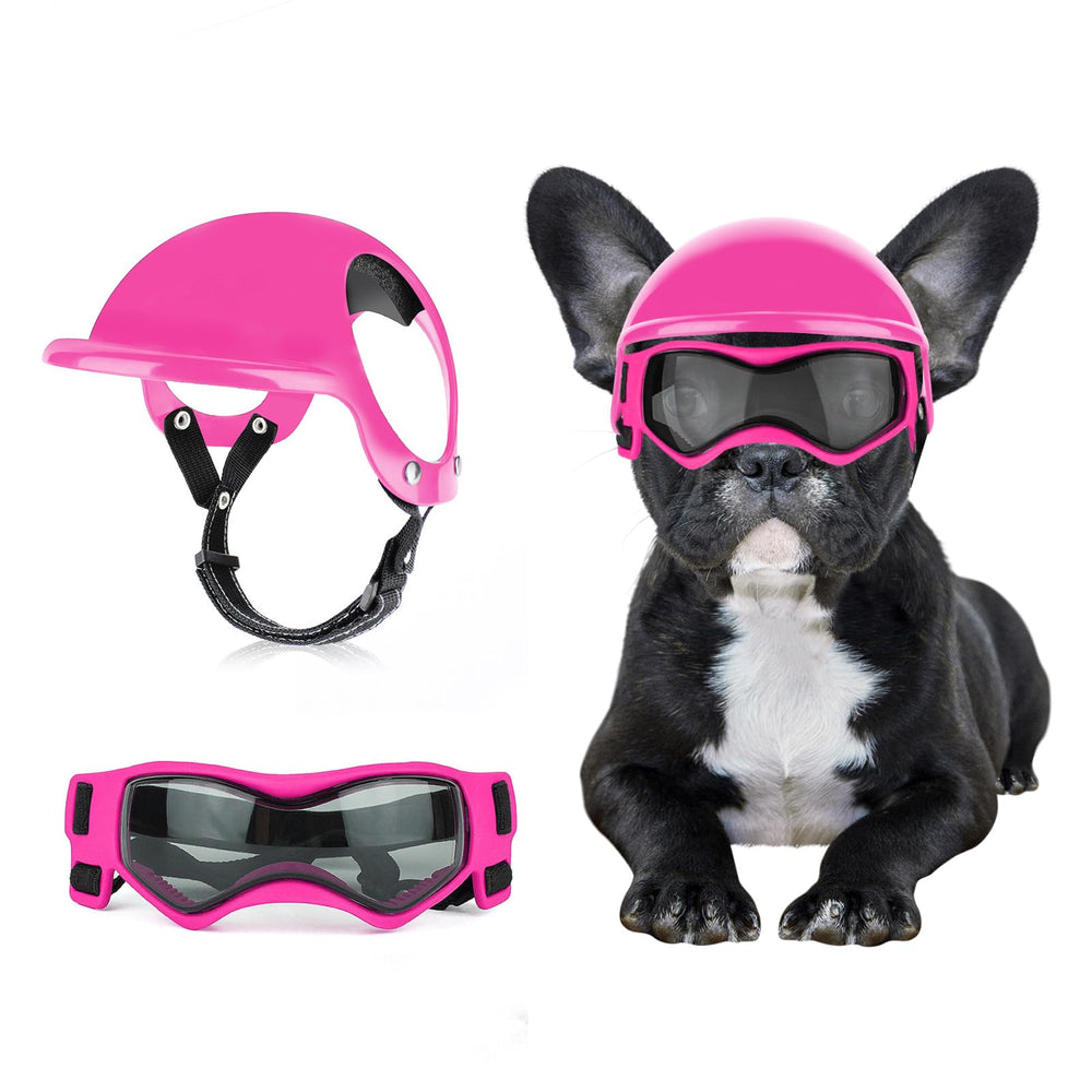BillionChains casco para perro pequeño en rosa: protección ligera para paseos al aire libre.
