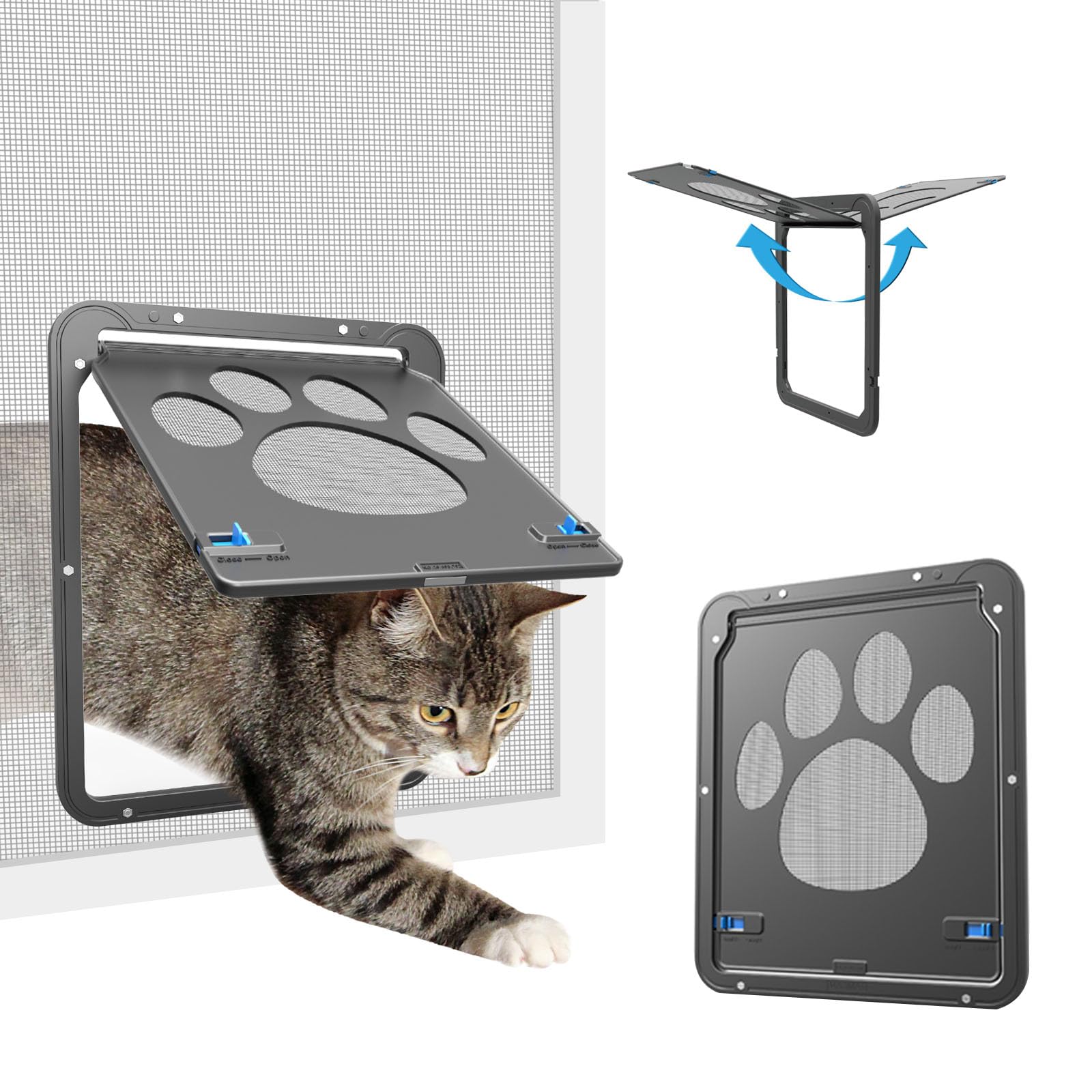 Billionchains: puerta de pantalla para gatos con cierre magnético facilita la libertad del felino.