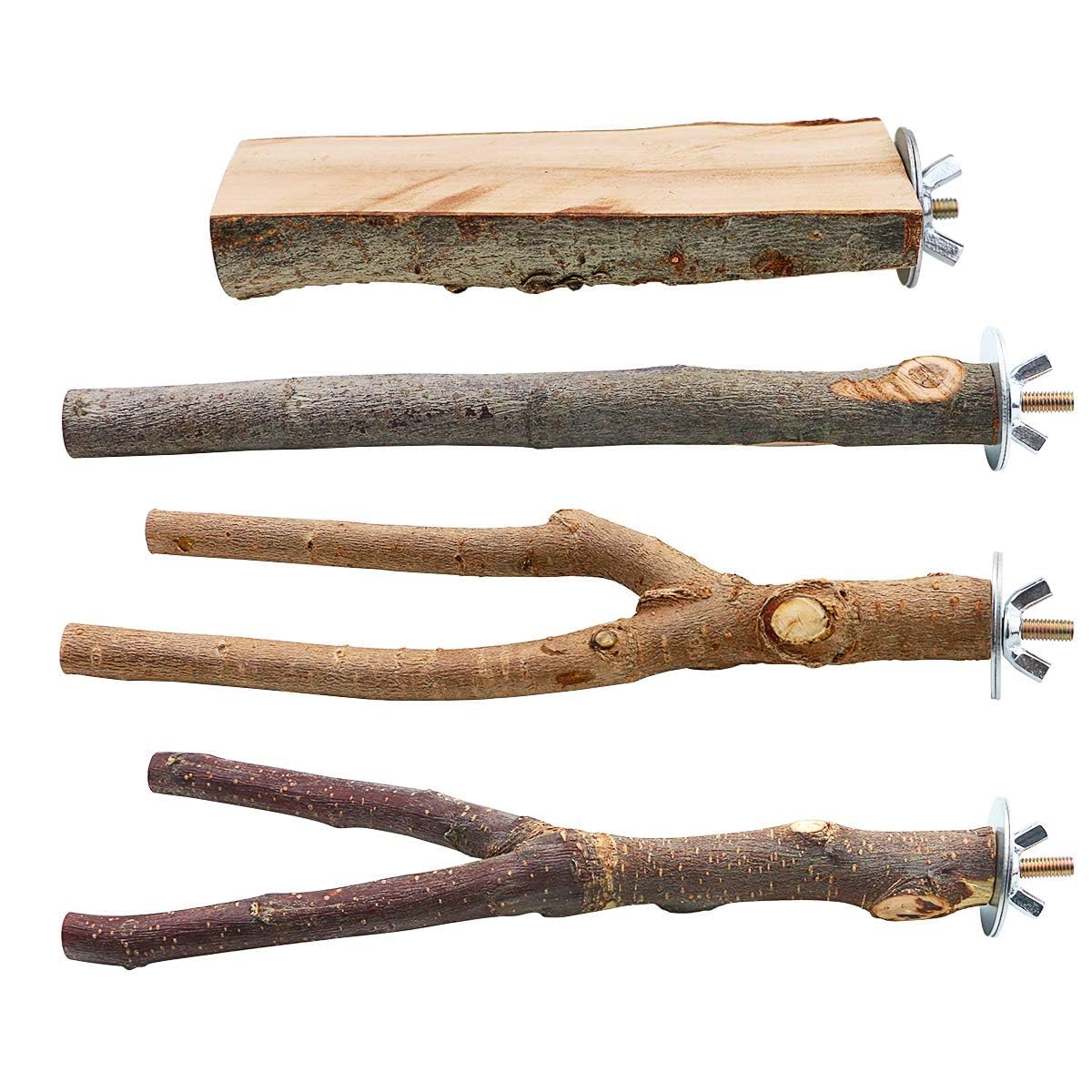 Percha natural de BILLIOTEAM de 20 cm para aves pequeñas, agarre cómodo y seguro.