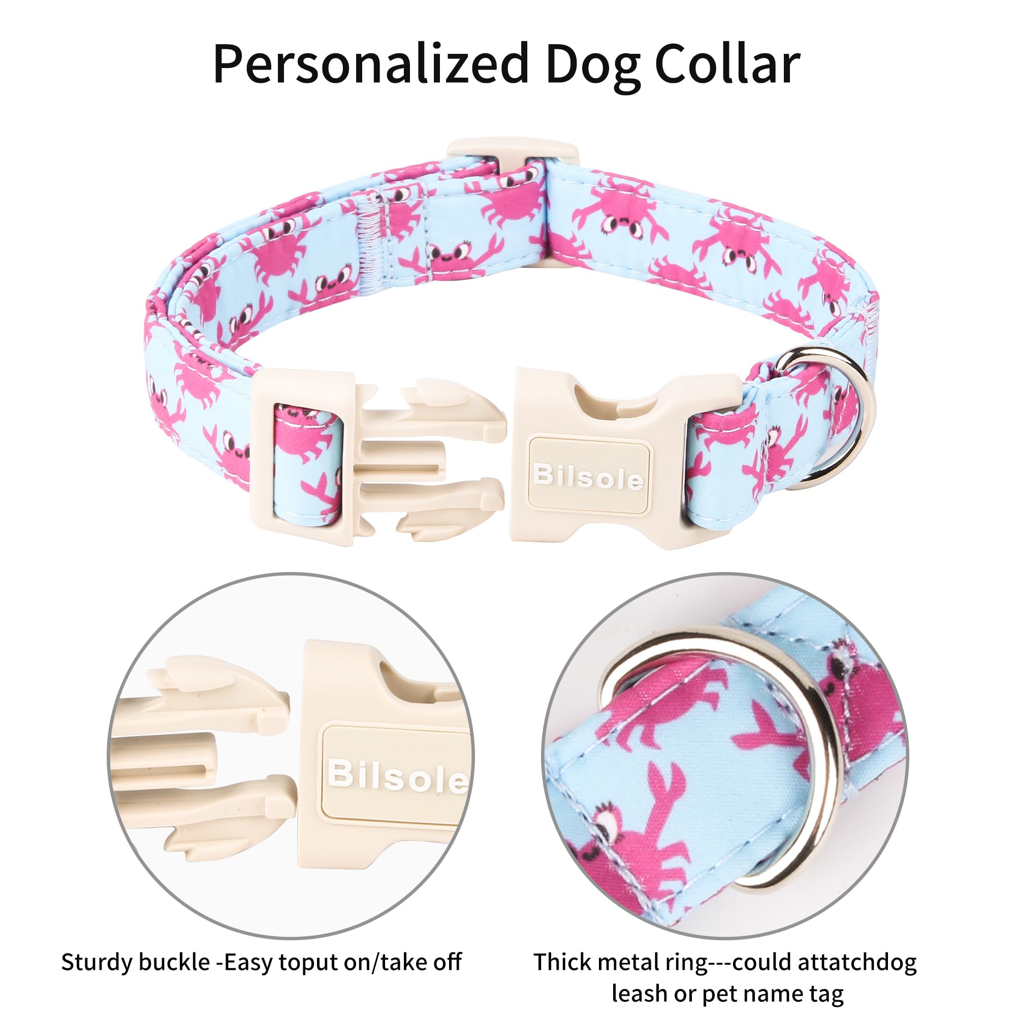 Collar Bilsole verano cangrejo: modelo para perros durante paseos con estilo.
