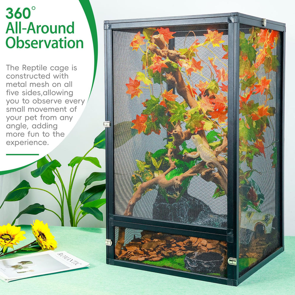 BINANO jaula reptil ventilación: flujo de aire constante para ambiente fresco.