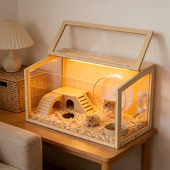 Bingopaw jaula hamster madera dimensiones: amplio espacio para jugar y descansar.