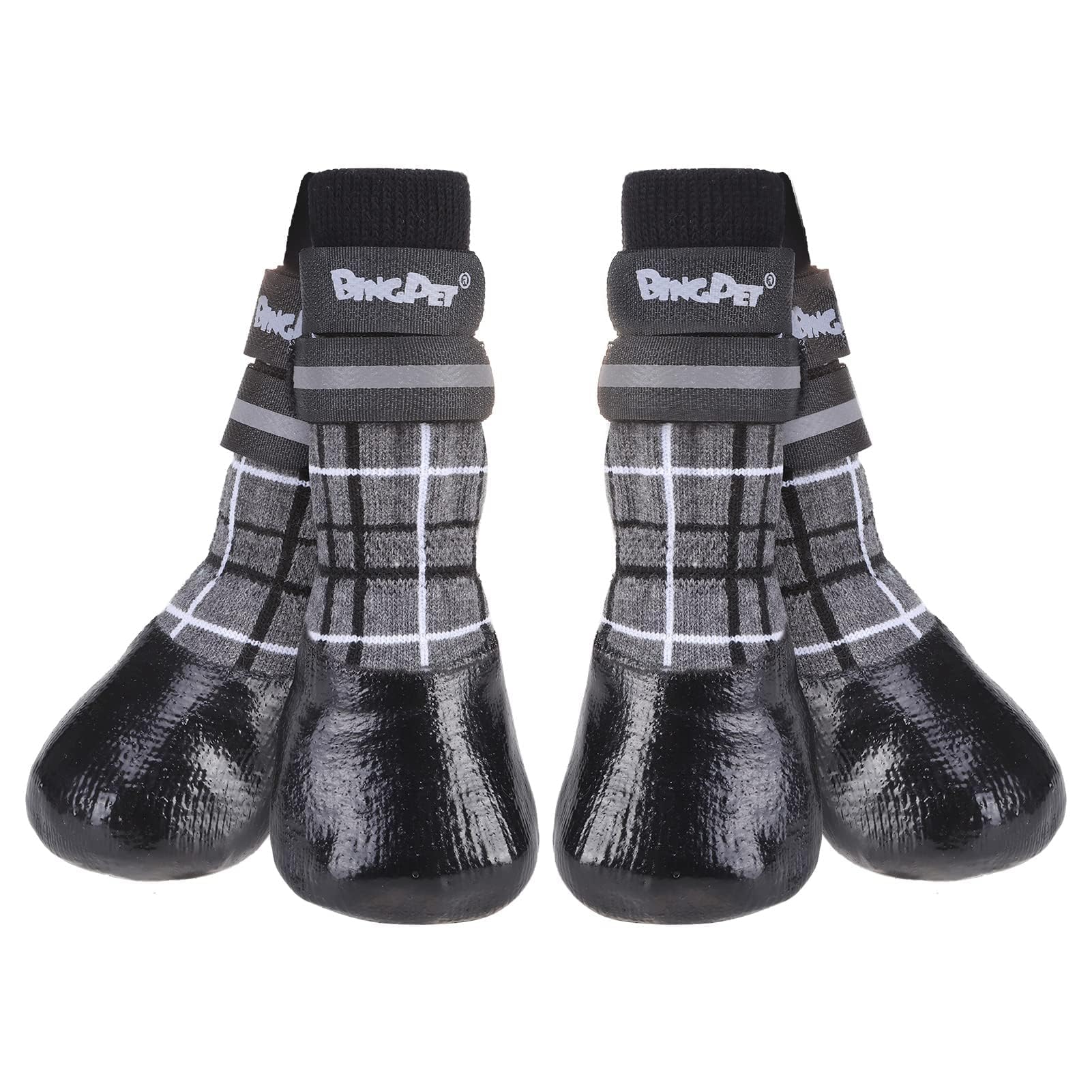 BINGPET calcetines antideslizantes para perros con agarre en suelos de madera.