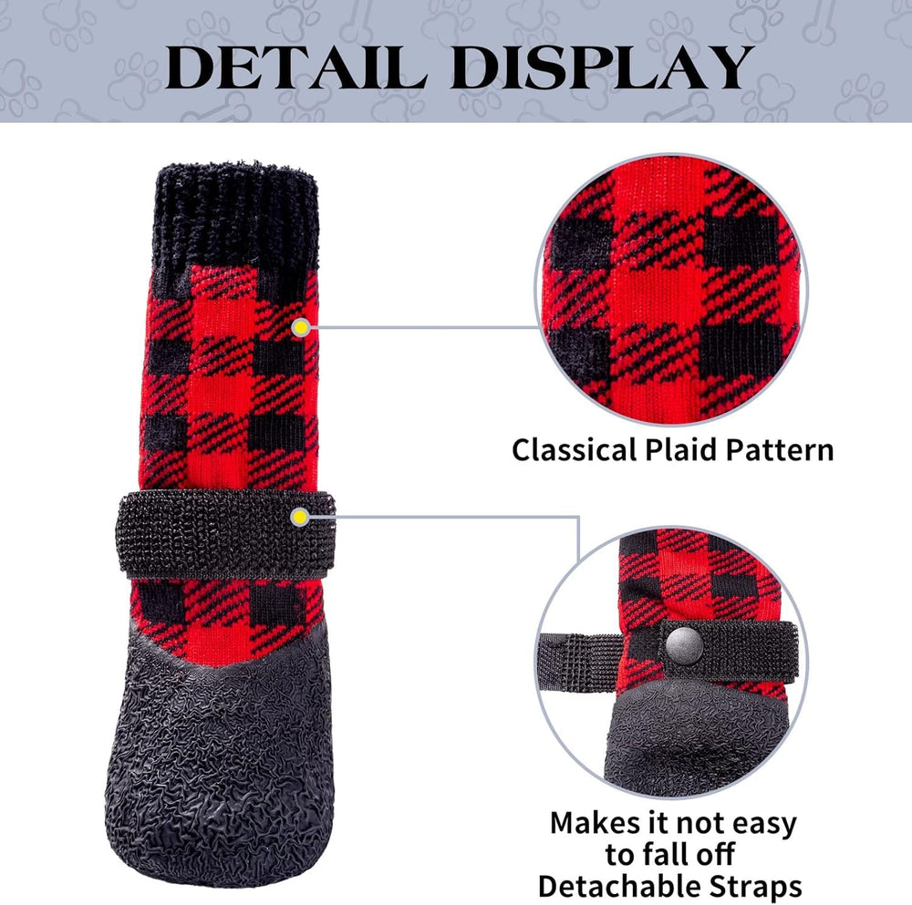 BingPet diseño clásico de cuadros rojos, estilo atemporal para perros