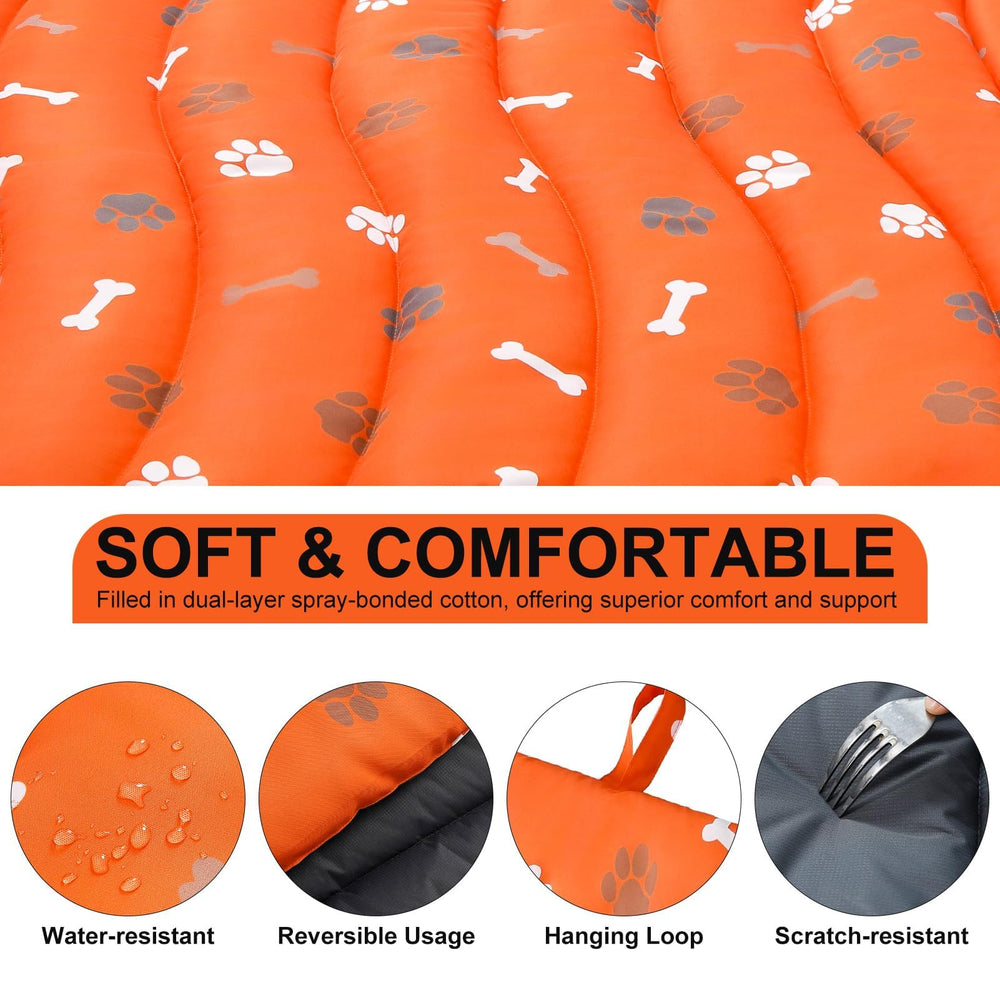 Cama BINGPET con diseño de huellas para perros.