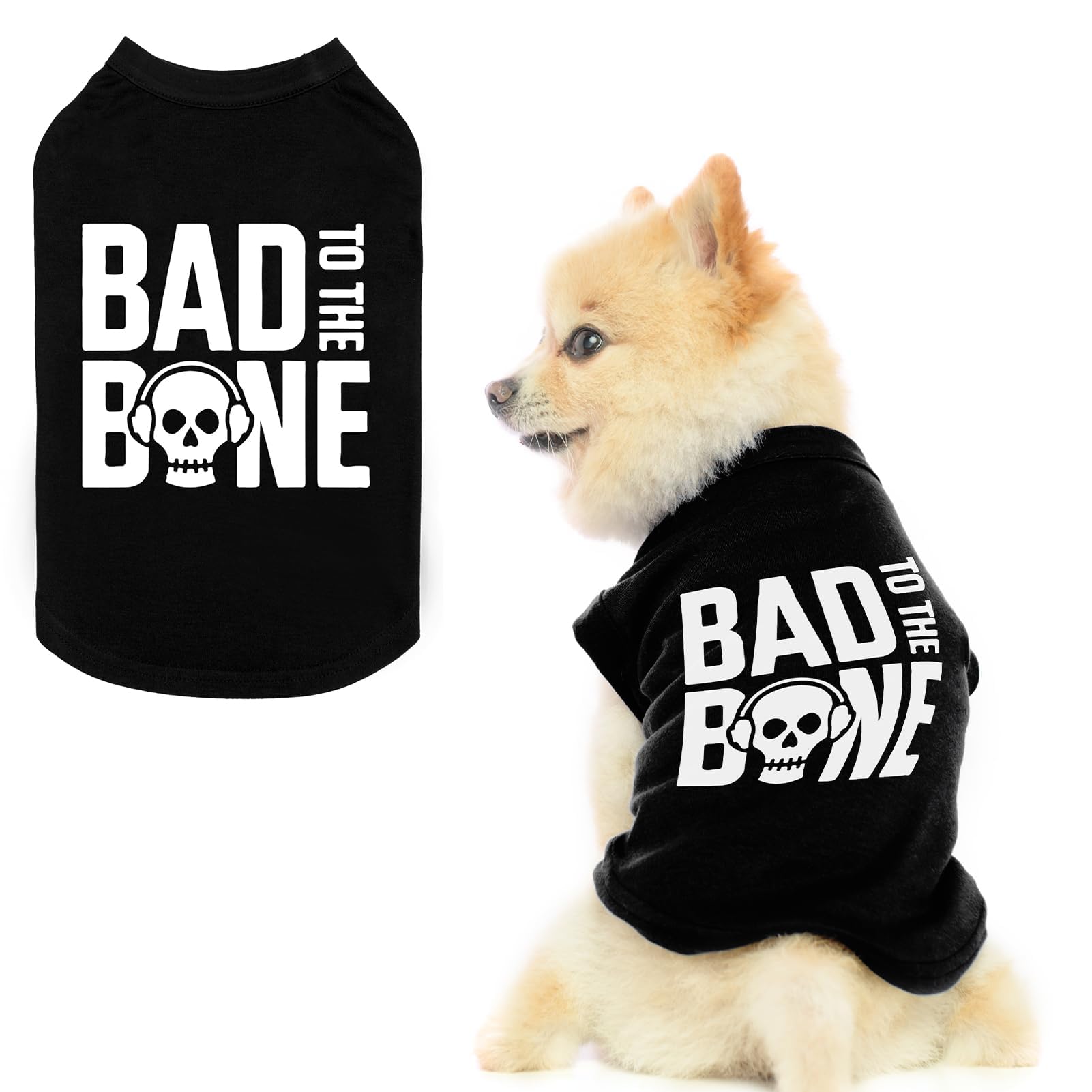 Camiseta BINGPET malo-hasta-el-hueso en el dorso para paseos con actitud.