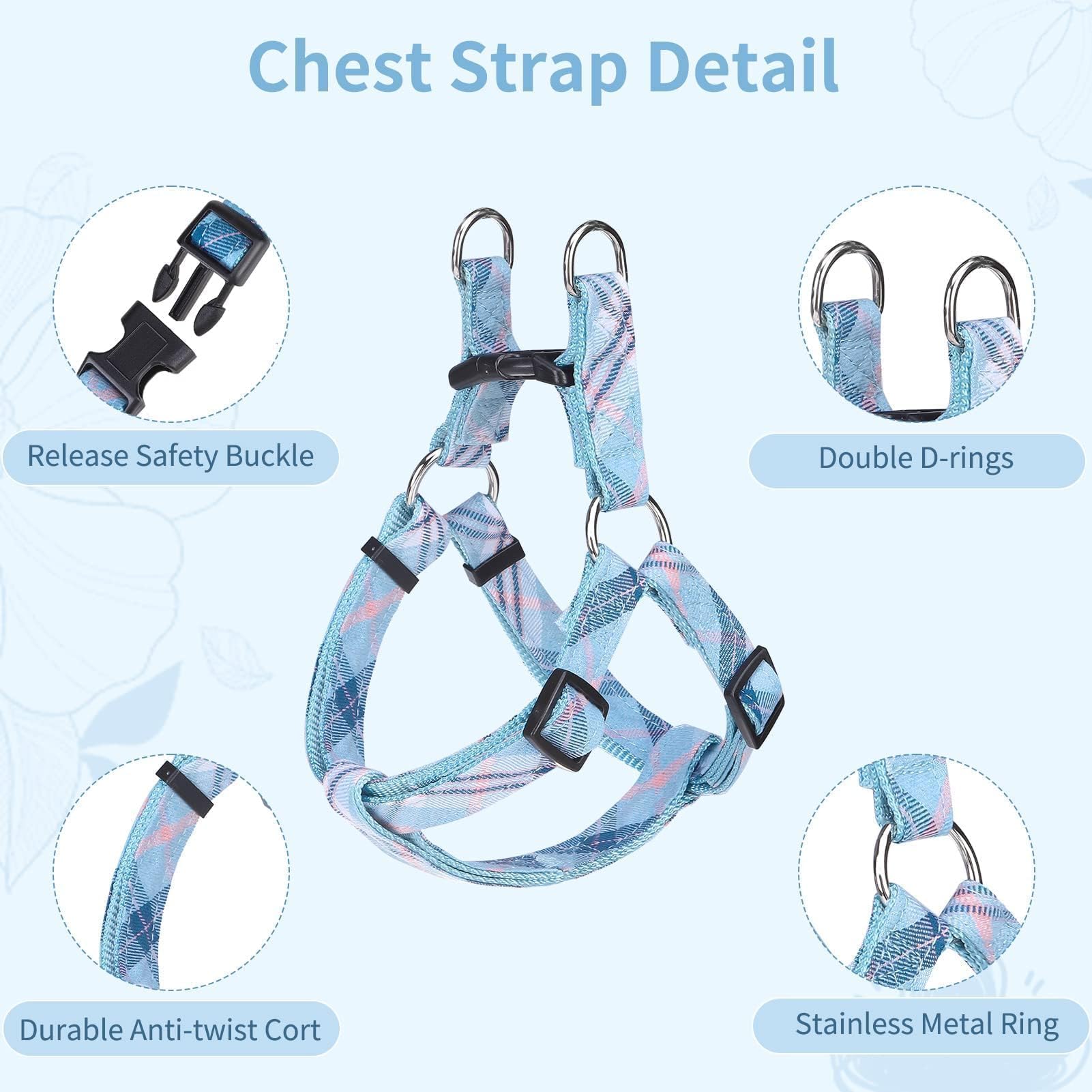 Correa duradera BINGPET, ideal para control y seguridad durante caminatas.