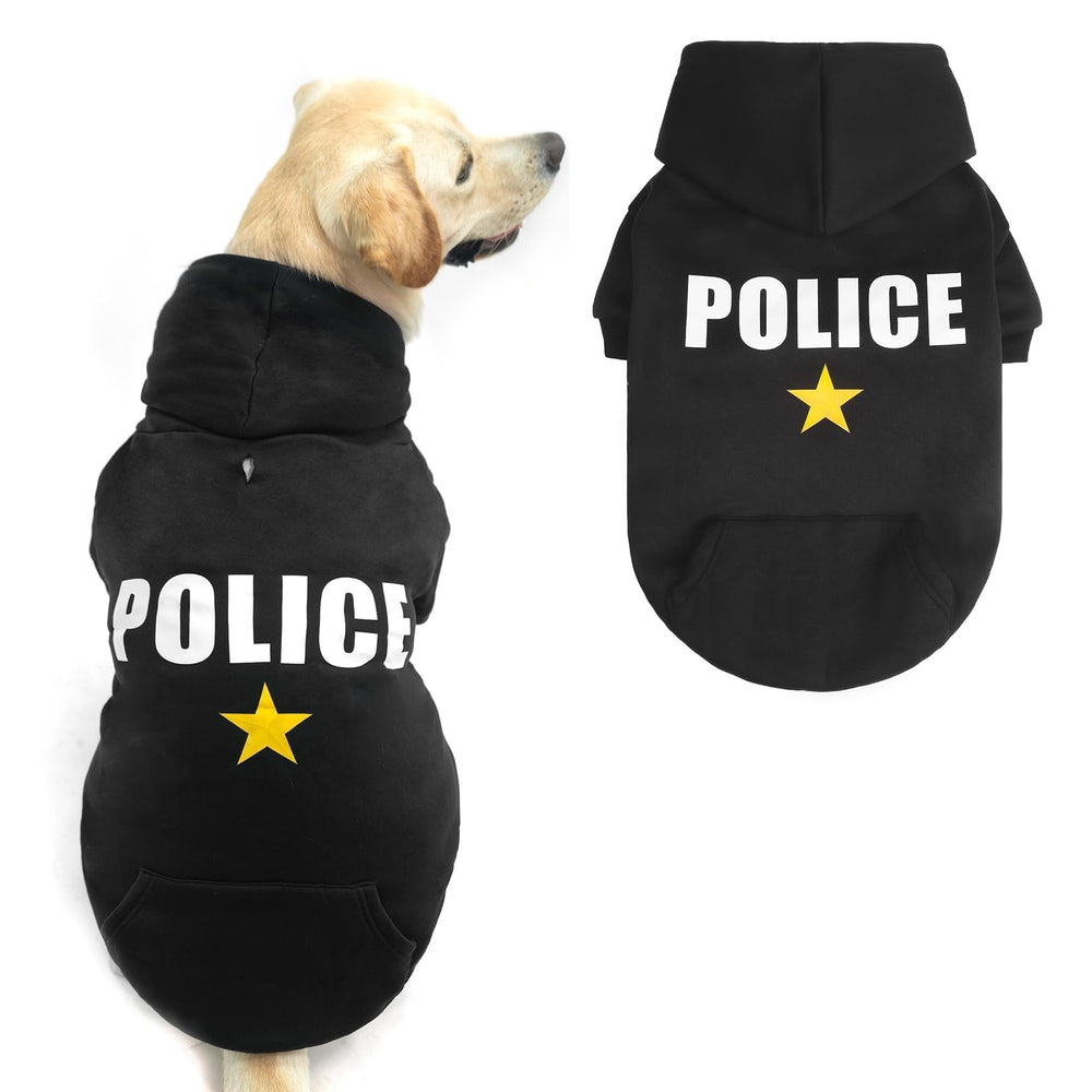 Sudadera con capucha para perro BINGPET, vista frontal, abrigada para paseos al aire libre.