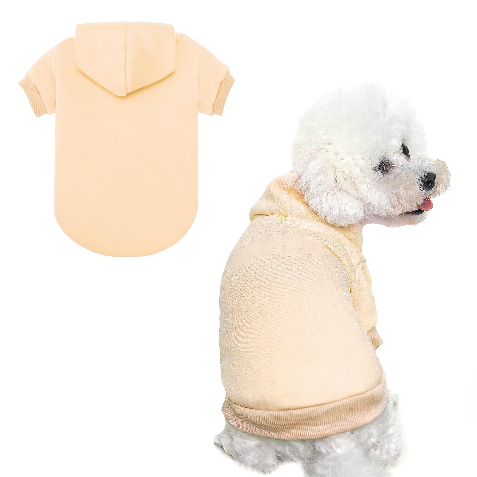 BINGPET sudadera para perro, capucha-frente, mantiene calor suave durante paseos fríos.